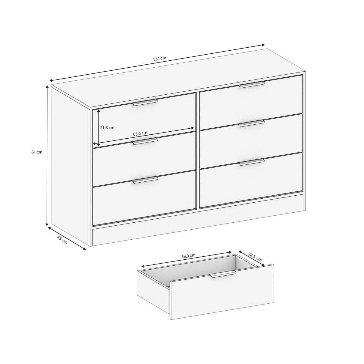 anke chest of 6 drawers